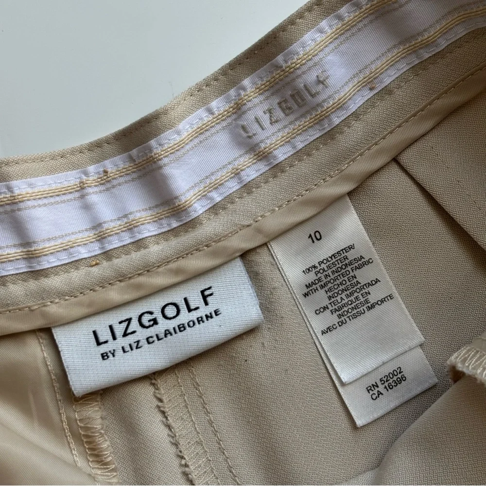 Liz Golf High Waisted Chino Shorts Womens Size 10 Beige Lightweight Preppy Y2K